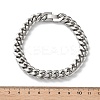 304 Stainless Steel Cuban Link Chain Bracelets for Men BJEW-Z081-01P-03-5