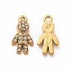 Ion Plating(IP) 316 Surgical Stainless Steel with Crystal Rhinestone Pendants STAS-G305-04G-1