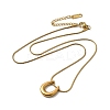 304 Stinless Steel Arch Pendant Necklaces with Round Snake Chains NJEW-H024-03G-1