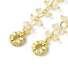 Brass Clear Cubic Zirconia Chain Tassel European Safety Chain Charms KK-A236-06G-2