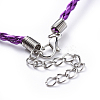 Trendy Braided Imitation Leather Necklace Making NJEW-S105-M-4
