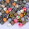 Colorful Pattern Printed Silicone Focal Beads LS-SI-JX0022A-03-4