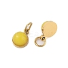 Ion Plating(IP) Natural Dyed Jade Half Round Charms with Jump Ring STAS-A097-05G-09-2