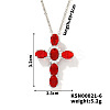 Brass Pave Cubic Zirconia Religion Cross Pendant Necklaces CU6638-4-1