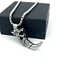 Vintage 304 Stainless Steel Wolf Tooth Shaped Pendant Necklaces for Men CG2118-1