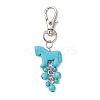 Synthetic Turquoise Dyed Horse Pendant Decorations HJEW-JM04666-4