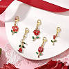 Valentine's Day Rose Alloy Enamel Pendant Decorations HJEW-JM02831-02-2