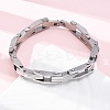 304 Stainless Steel Link Chain Bracelets for Women Men BJEW-R018-08P-1