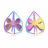 Ion Plating(IP) 304 Stainless Steel Filigree Pendants LS-X-STAS-T057-07-2