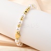 ABS Imitation Pearl Beads Braided Bead Bracelets for Women BJEW-D317-09B-G-2