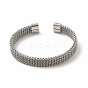 304 Stainless Steel Mesh Chains Shape Open Cuff Bangle for Women BJEW-C033-02P-2