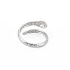 Non-Tarnish 304 Stainless Steel Snake Wrap Open Cuff Ring for Women RJEW-S405-218P-2