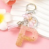 Resin & Acrylic & Faux Suede Tassel Keychain KEYC-YW00123-16-1