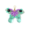 Beaded Butterfly Charms PALLOY-MZ00430-2