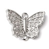 Brass Micro Pave Clear Cubic Zirconia Connector Charms KK-G503-35P-1