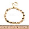 Star Brass Enamel Curb Chain Bracelets for Women BJEW-B125-02G-5
