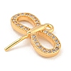 Brass Micro Pave Clear Cubic Zirconia Pendants KK-Z057-03G-2