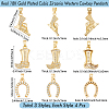 12Pcs 3 Style Brass Micro Pave Cubic Zirconia Pendants KK-BBC0019-41-2