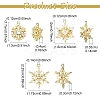 3Pcs 3 Styles Brass Pave Clear Cubic Zirconia Pendants KK-YW0003-79G-3
