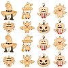 14Pcs 7 Styles Halloween Theme Rack Plating Luminous Alloy Enamel Pendants ENAM-FS0002-10G-1