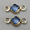Brass Rhinestone Connector Charms RB-WH0001-08B-1