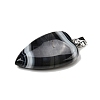 Natural Black Banded Agate(Dyed & Heated) Pendants G-F820-04P-13-2