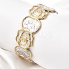 Hammered 304 Stainless Steel Cuff Bangles for Women BJEW-P371-01B-1