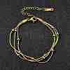 304 Stainless Steel Satellite Chains Multi-strand Bracelets for Women BJEW-V012-05G-1