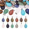 50Pcs Natural & Synthetic Mixed Gemstone Pendants G-TA0001-47-8