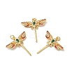 Rack Plating Brass Micro Pave Clear Cubic Zirconia Pendants LS-KK-D074-09G-2