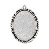 Tibetan Style Alloy Pendant Cabochon Settings TIBEP-N003-17AS-1