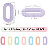   140Pcs 7 Colors Acrylic U-shaped Open Link Ring SACR-PH0001-04-6