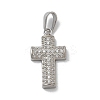 304 Stainless Steel Micro Pave Cubic Zirconia Pendants STAS-Z107-08P-16-1