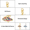 4Pcs 2 Colors Brass Micro Pave Cubic Zirconia Pendants KK-DC0003-39-5