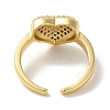 Rack Plating Brass Micro Pave Clear Cubic Zirconia Cuff Ring RJEW-P104-07G-3