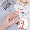 30Pcs 5 Style Natural Round Gemstone Pendant Decorations HJEW-AR0001-03-3