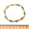 Brass Enamel Turquoise Sea Horse Link Chain Bracelets BJEW-C118-03G-6