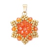 Pearl Luster Plated Glass Pendants PALLOY-MZ01312-01-1