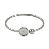 304 Stainless Steel Blank Bangle Bases with Flat Round Tray STAS-Z088-01P-05-2