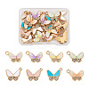 32Pcs 8 Style Alloy Enamel Rhinestones Pendants ENAM-TA0001-26LG-1