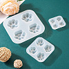  3Pcs 3 Style Paw Print Shape DIY Silicone Molds DIY-TA0005-22-5