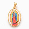 304 Stainless Steel Lady of Guadalupe Pendants X-STAS-F165-33G-1