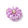 Handmade Polymer Clay & Glass Seed & Brass Pendants PALLOY-MZ00840-06-3