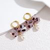 304 Stainless Steel & Acrylic & Plastic Pearl Hoop Dangle Earrings WGAB57F-02-2