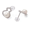 Natural Pearl Ear Studs EJEW-P286-13P-2