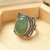 Natural Green Aventurine Adjustable Rings RJEW-I108-02AS-08-2