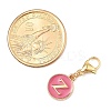 26Pcs 26 Styles Flat Round with Letter A`Z Alloy Enamel Pendant Decoration HJEW-JM02404-3