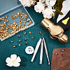  90Pcs Round Brass Semi-Tublar Rivets with Rhinestone DIY-NB0010-29-4