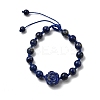 Adjustable Natural Lapis Lazuli Beads Braided Bead Bracelets for Women BJEW-L713-A04-4