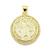 Rack Plating Brass Micro Pave Cubic Zirconia Pendants KK-B091-22G-04-1
